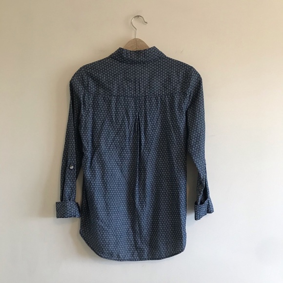 Sonoma Chambray Printed Button-up Top - Picture 5 of 5